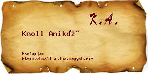Knoll Anikó névjegykártya